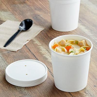 Choice 8 oz. White Double Poly-Coated Paper Food Cup with Vented Paper Lid  - 250/Case