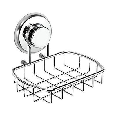 HASKO accessories Suction Cup Paper Towel Holder with Shelf and Hooks  Chrome