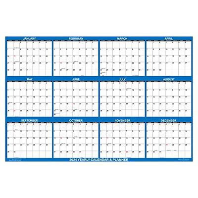 2024 Wall Calendar Planner Large 24″ x 36″ Reversible SwiftGlimpse Blue