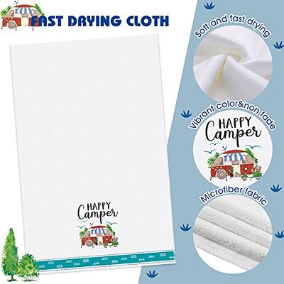 2 Camping Dish Towels with RV Camper Kitchen Towel for Travel Terry  Dishtowels