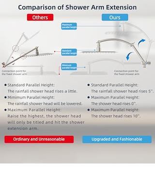 All Metal 12'' Rainfall Shower Head, Square Shower Head Combo, High  Pressure Handheld Shower Wand, 16'' Adjustable Arc-shaped Shower Extension  Arm, 71'' Hose, 2 Showerhead Holders, Brushed Nickel - Yahoo Shopping