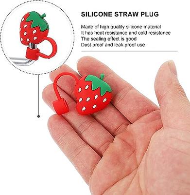 3D Silicone Straw Tips Cover, Reusable Straw Tips Cap, Straw Cover Cap for  6-8mm Straw, Covers Dust Proof Drinking Straw Toppers (B) 