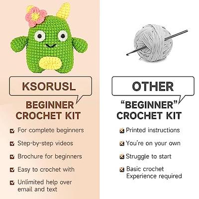 Beginner Crochet Kit, Crochet Kits for Kids and Adults, 3PCS Crochet Animal  Kit for Beginners Include Videos Tutorials, Yarn, Eyes, Stuffing, Crochet  Hook - Boys and Girls Birthdays Gift