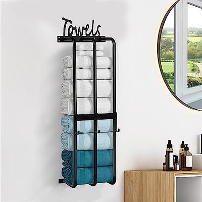  BETHOM Towel Rack with Metal Shelf and 3 Hooks for