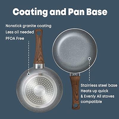 ESLITE LIFE Frying Pan Set with Lids Nonstick Skillet Set Egg Omelette Pans,  All