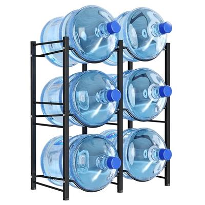 smusei 5 Tier Water Bottle Organizer Vertical Free Standing Storage Shelf  Metal Beverage Rack Dispenser Large Capacity Bottled Water Holder Stand for