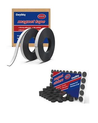 Magnetic Tape 2 Rolls Flexible Magnetic Strip(16 feet x 1/16 Thick x 1/2  Wide) Magnetic Squares 300 Flexible Round Magnets Stickers Magnetic  Dots(Each 0.8 x 0.8, 0.08''Thickness) - Yahoo Shopping
