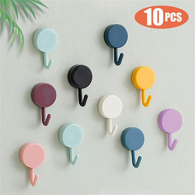 10PCS Adhesive Wall Hooks Hanging Seamless Sticky Hooks for Keys Bathroom  Shower