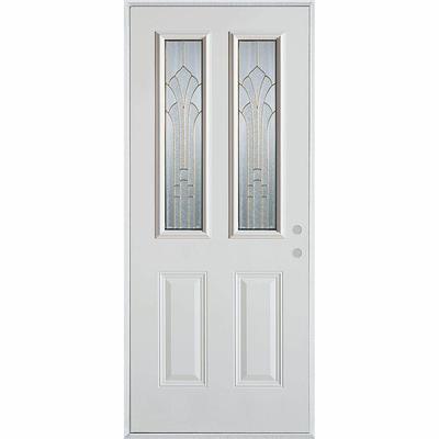 Stanley Doors 36 in. x 80 in. Art Deco 1/2 Lite 1-Panel Painted