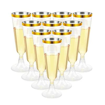 50 Plastic Champagne Flutes 5 Oz Clear Plastic Toasting Glasses Disposable  Wedding Party Cocktail Cups 