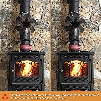 4-Blade Heat Powered Stove Fan- for Wood, Log and Pellet Burners to Circulate Warm Air - Silent Operation