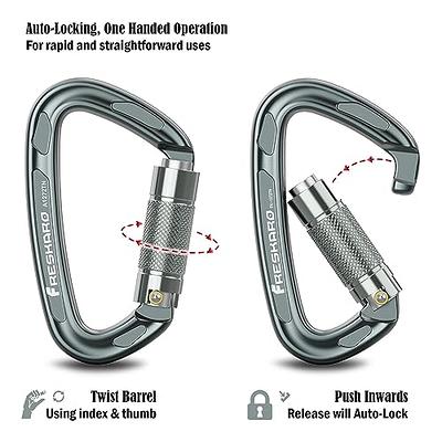 Auto Locking Rock Climbing Carabiner Clips, Professional 25KN