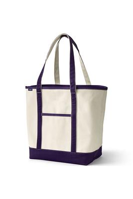 Large Natural 5 Pocket Open Top Long Handle Canvas Tote Bag - Lands' End -  Yahoo Shopping