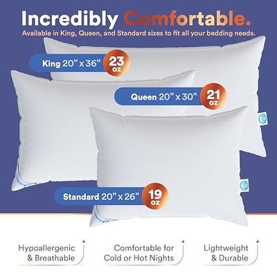 Joyching Standard Size Pillow Set of 4 Bed Pillows for Sleeping Hotel Down  Alternative Pillows Cooling Neck Pillows for Side Sleepers (20x26 inches, 4