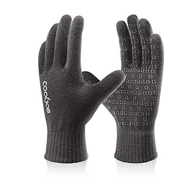 COOLJOB Warm Fleece Knit Winter Gloves for Men Women, Touch Screen
