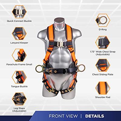 Construction Safety Harness 5 Point, Padded Back & Grommet Legs