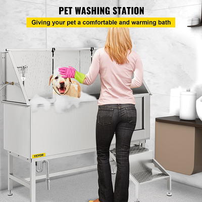 Crtkoiwa Professional Dog Grooming Tub,50 Stainless Steel Pet Bathing Tub  Large Dog Wash Tub with Steps Faucet & Accessories Dog Washing Station. -  Yahoo Shopping
