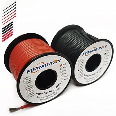 Fermerry 20 Electrical Wire Multi Silicone Stranded Wire Hook up Wire Kit  Black and Red 100Ft Each 20 AWG Flexible Tinned Copper Wire - Yahoo Shopping