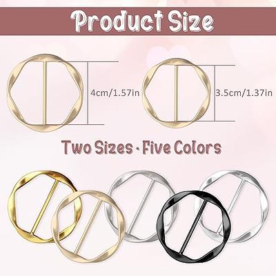 6 PCS Scarf Ring Clips Waist Buckle Clip T-Shirt Tie Pin Clip for Women  Fashion Metal Circle Buckle for Clothes Hat Belt Decor