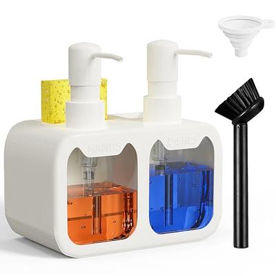 Gaussra Kitchen Soap Dispenser Set with Silicone Tray - Brushed