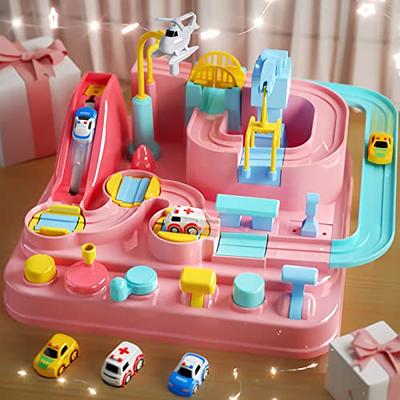 Kids Race Track Toys For Boy Car Adventure Toy For 3 4 5 6 7 Years Old Boys  Girls, Puzzle Rail Car, City Rescue Playsets Magnet Toys W/ 3 Mini Cars