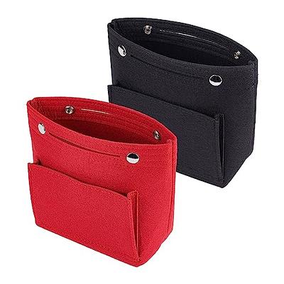 WADORN 2pcs Felt Purse organizer Insert, 2 Colors Tall Long Tote