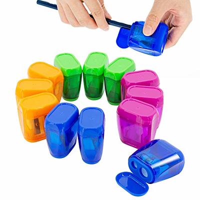 AUSTARK 24Pcs Pencil Sharpener Manual, Assorted Color Small Dual Hole Pencil  Sharpeners Bulk with Lid for School Office Home (Oval-24) - Yahoo Shopping