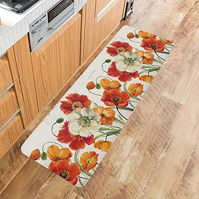  Floral Kitchen Floor Mats Cushioned Anti Fatigue for