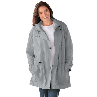 Plus Size Women's Fleece-Lined Taslon® Anorak by Woman Within in Gunmetal  (Size M) Rain Jacket - Yahoo Shopping