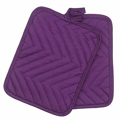 Cotton Pocket Pot Holder Kitchen Hot Pads Heat Resistant, Set of 4, Kitchen  Basic Trivet for Cooking and Baking, 7”x 9” (Purple) - Yahoo Shopping