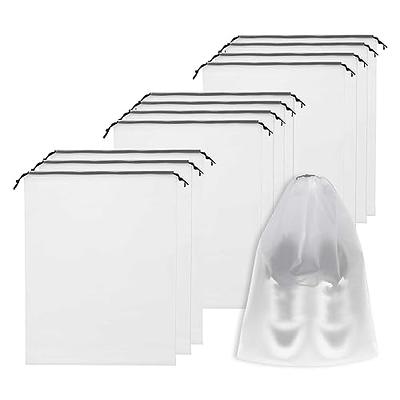 APQ Clear Drawstring Bags 10 x 14, Pack of 50 Travel Shoe Bags for  Packing, 2 mil Drawstring Gift Bags, Waterproof Travel Shoe Bag, Shoe Bags  for