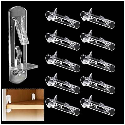 50 PCS Plastic Locking Shelf Pins Locking Shelf Pegs Self-Locking Bracket  Clips for Supporting Kitchen Cabinet Shelves 