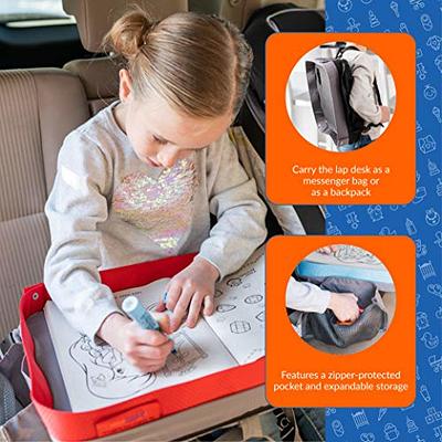 ModFamily modFamily Travel Tray for Kids-Lap Desk Organizes Snacks and  Activities for Car, Airplane-Compatible with Any Car Seat/4-Sided S