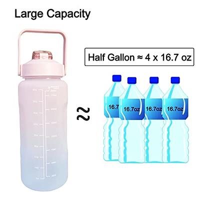 2L Water Bottle with Marker & Straw Large Capacity Water Bottle