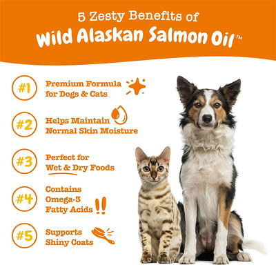  Vets Preferred Wild Alaskan Salmon Oil for Dogs – Skin and  Coat - Premium Omega 3 Fish Oil for Healthy Dog Coat – Immune Support and  Heart Health – All