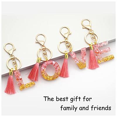 TTYY Initial Letter Keychain for Women Birthday gift To Little