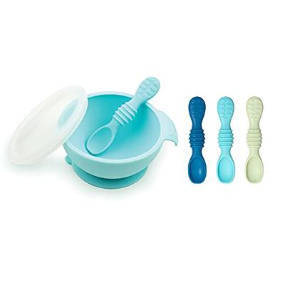 Baby Bowls with Suction - 4 Piece Silicone Set with Spoon for