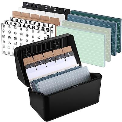 Index Card Holder, Index Card Case, 4x6 inch Index Card Holder, Durable Poly Index Card Box - Includes 400 Index Cards - Great for Storing Recipe