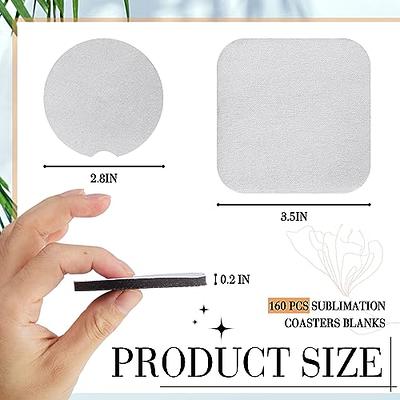 Mifoci 160 Pcs Sublimation Coasters Blanks 3.5 x 3.5 Inch Rubber