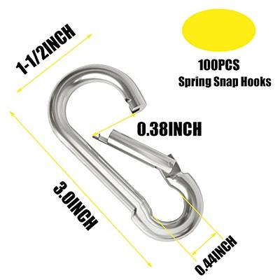4 Inch Heavy Duty Carabiner Clips,Extra Large Stainless Steel Carabiner for  Gym,2 Pcs Snap Hooks