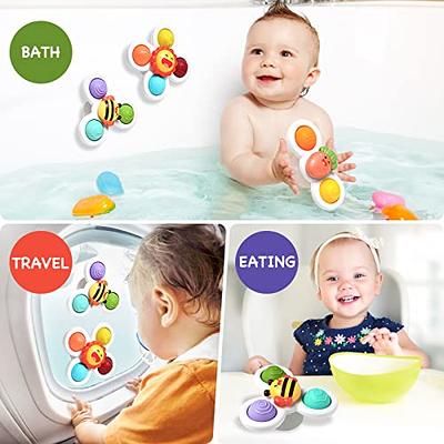 Suction Cup Spinner Toys for Baby, Pop it Fidget Toys for 1-3 Toddlers  Gifts Spinning Top Sensory Toy Bath Toys Birthday Gifts for Boy Girl (3 Pcs)