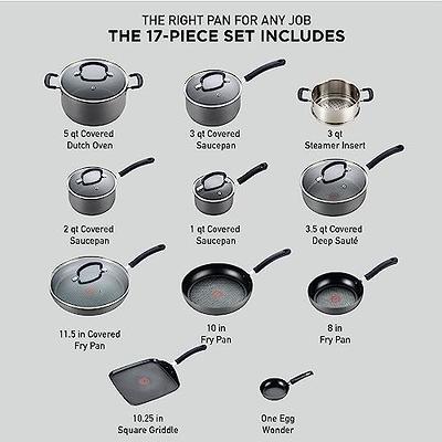 T-fal Simply Cook 12pc Nonstick Cookware Set - Black