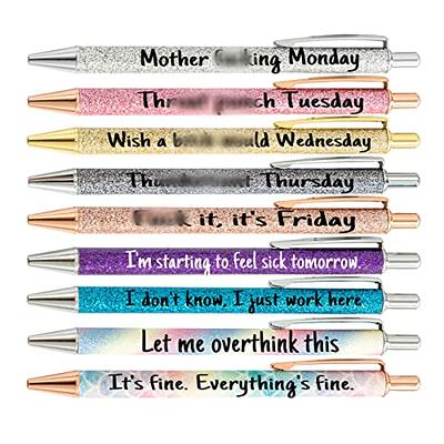 Lestp 7Pcs Funny Work Pens for Adults Funny Sarcastic Gifts Swear Word  Daily Pen Set Seven Days of The Week Pens The Office Birthday Gifts for  Women