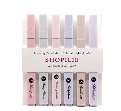 sutine aesthetic highlighters assorted colors index book markers set, 12pcs  pastel highlighter chisel tip no bleed dry fast