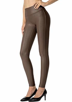 SANTINY Women's Faux Leather Leggings Pants Stretch High Waisted Tights for  Women