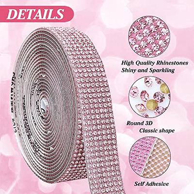 GUGANEL Self Adhesive Pink Crystal Rhinestone Ribbon Strips