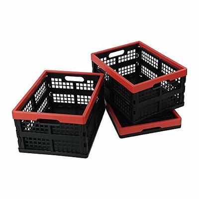 Phyllia Foldable Storage Boxes with Lids, 3-Pack Collapsible Plastic  Storage Bins Organizer Containers Baskets Cub with Cover,Stackable Utility  Crates