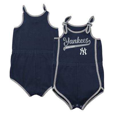 Girls Infant Tiny Turnip White New York Yankees 3-Piece Bodysuit Set