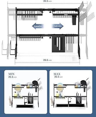 Kitsure Dish Drying Rack - Adjustable & Space-Saving Dish Rack (25.5-3