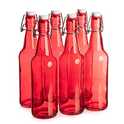 Flip Top Glass Bottle [500 ml/ 16 fl. oz.] [Pack of 6] Reusable Swing Top  Brewing Bottle with Stopper for Beverages, Oil, Vinegar, Kombucha, Beer